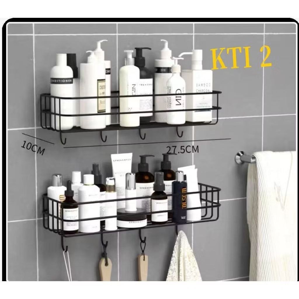 ️ Kit Prateleiras Suporte Com Alto Adesivos Para Parede Banheiro Cozinha Lavanderia Shampoo Sabonete